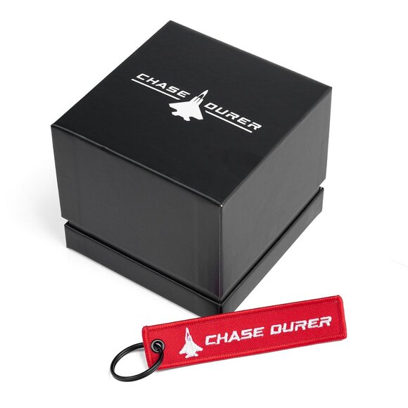 Chase Durer Men's Pilot Watch - 45mm, Black + Red (CDW-0137) - Picture 8 of 8